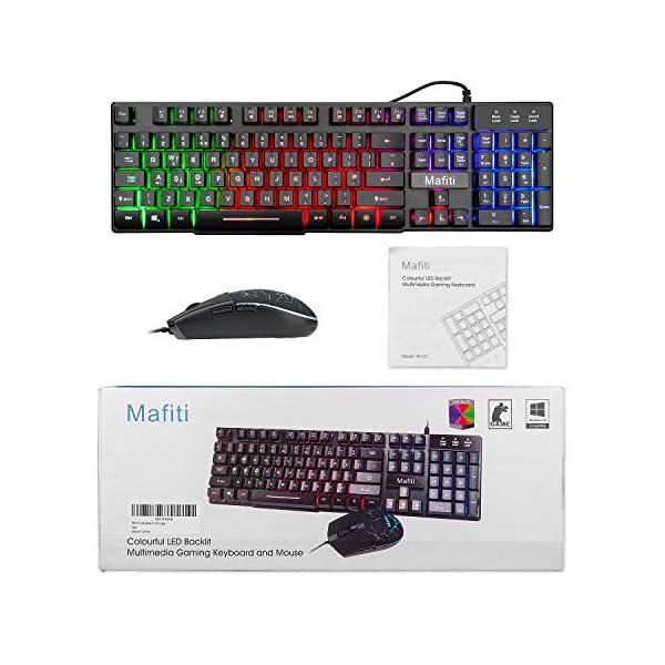 Mafiti-RK101-7-Rainbow-Backlit-Gaming-Keyboard-Mechanical-Feeling-USB-Wired-Gaming-Keyboard-with-Breathing-Light-Mouse-Combo-for-Working-or-Gaming-UK-layout Gaming Keyboard Mouse Set,Mafiti RK101 7 Rainbow Backlit Keyboard with Mechanical Feeling Breathing Light for Working or…