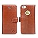 OCASE iPhone 5 Case iPhone 5S Case [Kickstand] [Card Slot] Leather Wallet Flip Case for iPhone 5 / 5S / SE Devices - Brown
