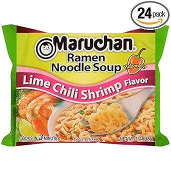 Amazon Com Maruchan Ramen Lime Chili Shrimp 3 Ounce Pack Of 24 Ramen Noodles Grocery Gourmet Food