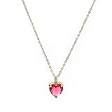 Lit Wall July Birthstone Necklace, 14K Gold Plated