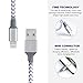 XUZOU xi-119-cable Lightning Cable 10' Extra Long Nylon Braided USB Charger, Compatible with iPhone 5/5S/5C/Se 6/6S 6 Plus/6S Plus 7/7 Plus/iPad Mini/Air/Pro iPod Touch - Gray/White - 3 Piece