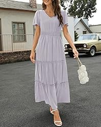 Zattcas Womens 2024 Long Summer Dress Casual Short