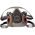 3M Large Thermoplastic Elastomer Half Mask 6000 Series Reusable Standard Respirator With 4 Point Harness And Bayonet Connecti