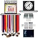 Apex Medal Hanger and Bib Holder Display Rack | Organizer for Sports, Races, Running Marathons, Gymnastics Awards & Ribbons| 15 FREE BIB SLEEVES |Premium Bundle