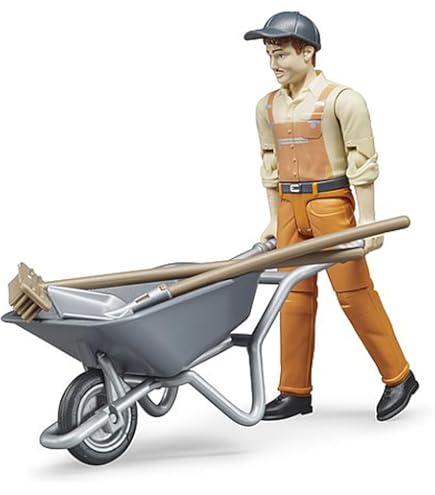 BRUDER 60020 Construction Worker Figure With Jackhammer & Accessories – 1:16 Scale - View #4