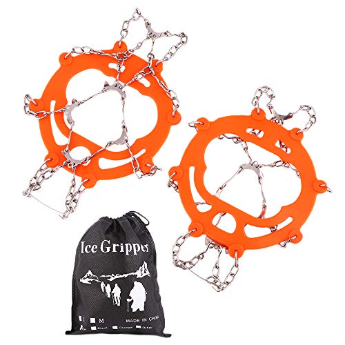 image for Hapire Orange Traction Cleats Crampons Unisex Men Women Ice Grippers A