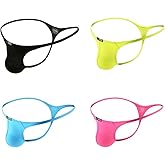 Azcode Mens T-Back Thongs Sexy Low Rise G-String Briefs Bulge Pouch Underwear