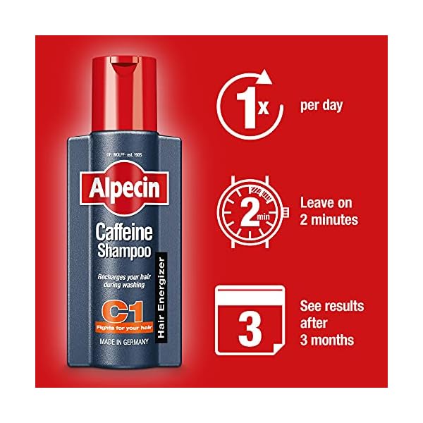Alpecin Caffeine Shampoo C1 2x 375ml | Against Thinning Hair | Shampoo for Stronger and Thicker Hair | Natural Hair…