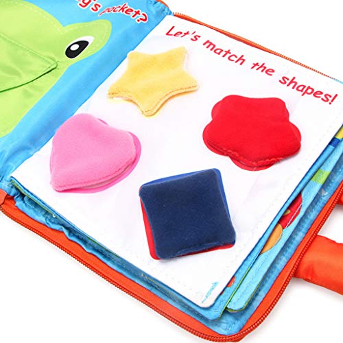 Simayixx Soft Book Crinkle Cloth Book Baby Toy, Animal Puzzle Cloth Book Cloth Development Books (1616cm() (Free Size, Multicolor 2) - Thumbnail 6