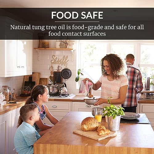 HOPE'S 100% Pure Tung Oil, Food Safe, Premium Waterproof Natural Wood