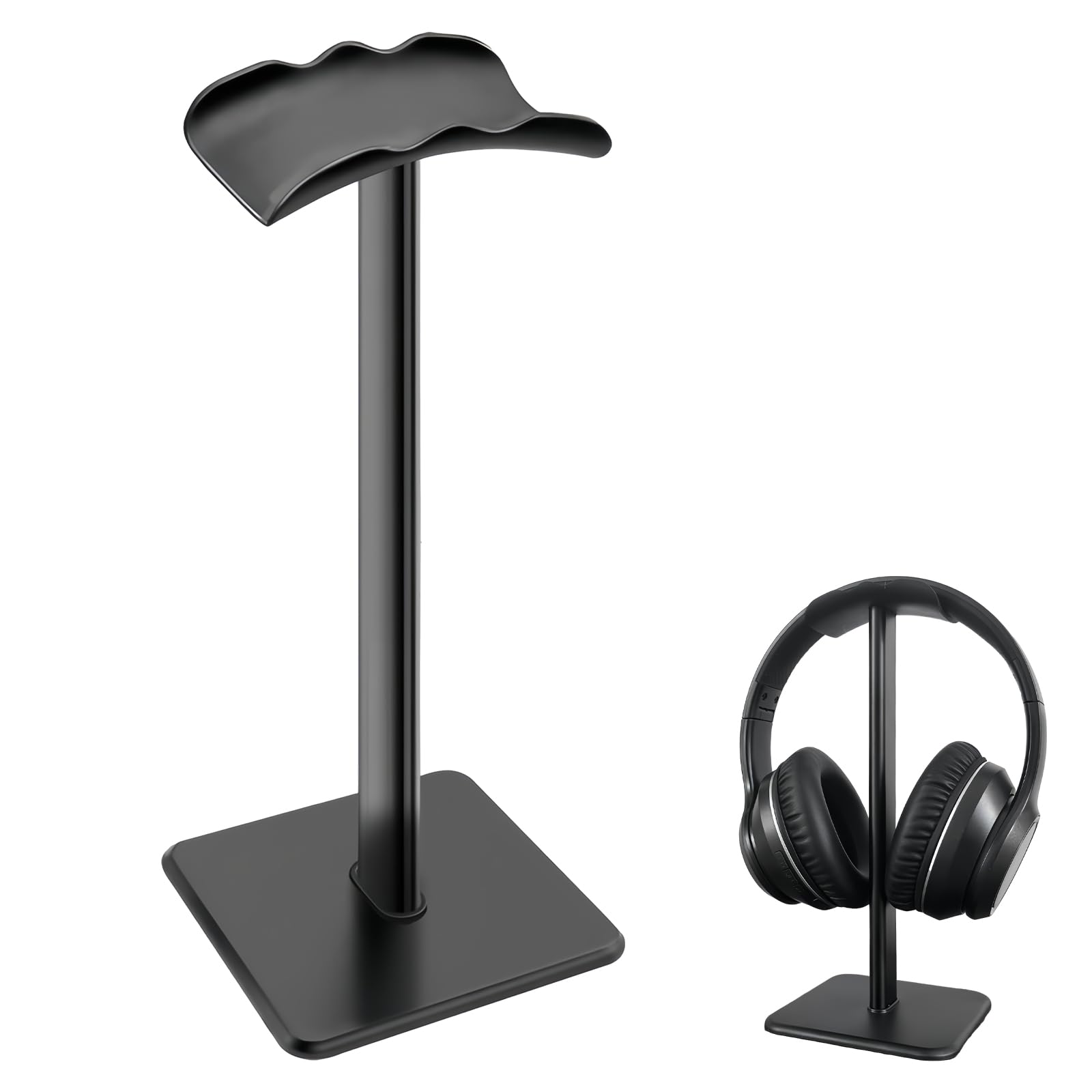 Bezavea Headset Universal Desk Hook, Sturdy Metal Stand with Non-Slip Silicone, Detachable Headset Holder, Aluminum Gaming Earphone Stand with ABS Solid Base