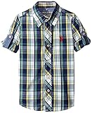 U.S. Polo Assn. Little Boys' Plaid Sport Shirt, Classic Navy, 5/6