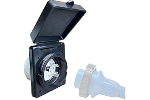 CAMPELIFY 30 Amp RV Plug Power Inlet Box,NEMA L5-30P Shore Power Inlet Replacement for 3 Prong 30 Amp 110/120 Volt RV Extension Cord with Twist Lock - 30 Amp RV Receptacle 125 Volt 3750 Watts,ETL Listed(Black)