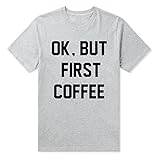 YITAN Women's Street Summer Short Sleeve Cute Funny T Shirts Printed Letter Funny Graphic Tees Grey Medium