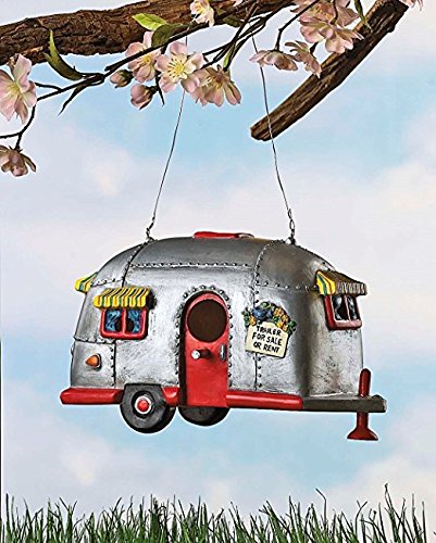 Camper Birdhouse Trailer Bird House Airstream style Rv Home Decor Yard Garden Porch Patio Country