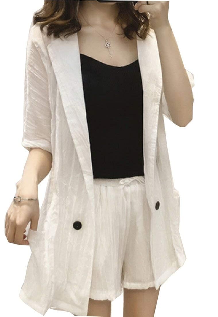 white linen short jacket