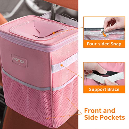 HOTOR Car Trash Can with Lid and Storage Pockets, 100% Leak-Proof Car Organizer, Waterproof Car Garbage Can… - Image 3