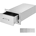 VEVOR 14x8.5 Inch Outdoor Kitchen Drawers Stainless Steel, Flush Mount Double Drawers,14W x 8.5H x 23D Inch, with Stainless Steel Handle, BBQ for Outdoor Kitchens or BBQ Island