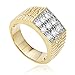 JOTW Men's Goldtone Cz Ribbed Square Ring Sizes 7-17 (PI-L1FE-KGQX)