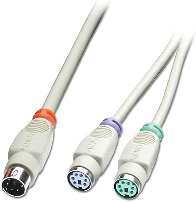 LINDY 30365 PS/2 Y-Adapter Cable 0.15m Male to 2x Female for Laptops