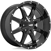 Moto Metal 20X9 5X5.0/5.5 5 0mm GLOSS BLACK W/SPOT MILLED LIP - MO970290353A00