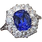 Viyuroyk 925 Sterling Silver Shiny Blue Cubic Zirconia Rings Diamond Rings for Women Jewelry Findings Earring Backs Findings