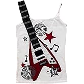 Punk Rock Concert Graphic Tank Tops Women Cute Summer Spaghetti Strap Sleeveless Crop Cami Y2k Grunge Emo Shirt