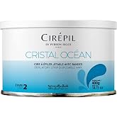 Cirepil CRISTAL OCEAN Soft Strip Wax Tin 14.11oz / 400g | Hypoallergenic &amp; rosin-free strip wax for sensitive skin - Unscented professional hair removal for legs, arms &amp; back