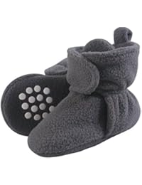 Luvable Friends Unisex Baby Cozy Fleece Booties, Charcoal, 12-18 Months