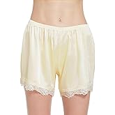 MANCYFIT Culottes for Women Pettipants Slips Satin Bloomers Under Shorts for Dresses Lace Hem 4" Inseam