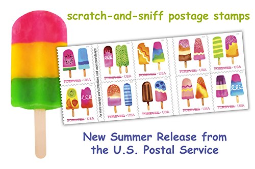 Frozen Treats - 2018 USPS Forever First Class Postage Stamp Scratch-and-Sniff Sheets U.S. Forever 50 Cents (5 Books of 20 Stamps Each)