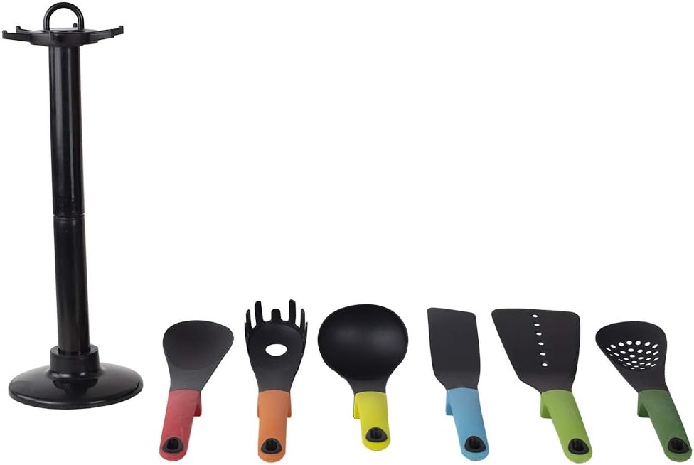 Home Basics, Multi 6 Piece Silicone Heat Resistant Cooking Non-Stick Kitchen Utensils Cookware Tool Set with Colorful Handle for Cooking & Baking, Multicolor: Kitchen & Dining