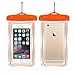 4Pack Universal Floatable Waterproof Cases Case Dry Bags CaseHigh Shop Transparent Covers Color Submersible for Cellphones Under 5.8 Inch Bumper Case Fashion Design (4 Pack:Black+Orange+Pink+Green)