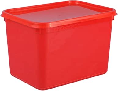 Recipiente de almacenamiento de alimentos de 4 litros, color rojo, 4 l