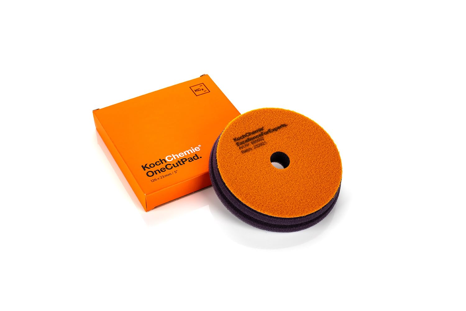 Koch-Chemie - One Cut Pad - Medium Abrasive Sponge for Removing Moderate Weathering & Scratches; Low Torsion Forces & High Stability; Long-Lasting Compression Hardness; Contours Easily (126mm x 23mm)