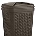 Suncast 30 Gallon Resin Outdoor Hideaway Patio Trash Can, Java
