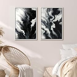 MUDECOR Framed Canvas Print Wall Art Set Monochrome