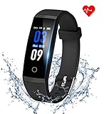 goopow Fitness Tracker Activity Tracker Watch with Heart Rate Monitor Waterproof Smart Fitness Band with Step Counter, Calorie Counter, Pedometer Watch for Kids Women and Men