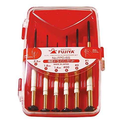 Fujiya FPD6S 6 Piece Brass Handle Screwdriver Set FPD-6S