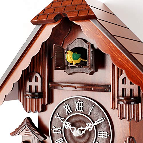 Polaris Clocks Cuckoo Clock in German Style with Night Mode Option (Brown, Water Mill-1) - Thumbnail 5
