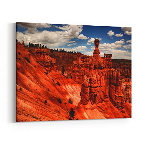 Rosenberry Rooms Canvas Wall Art Prints - Thors Hammer and The Spectacular Hoodoo Red Rock Spires of Bryce Canyon, Utah, USA (36 x 24 inches)