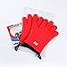 SBDW Heat Resistant BBQ Cooking Gloves & Oven Mitts. Insulated Silicone With Protective Lining. Versatile & Waterproof For BBQ Grill, Oven, Fire Pit, Campfire & Smoking - 3 Colors (Red)