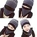 JOYEBUY 2 PCS Kids Boys Girls Hat and Scarf Set Warm Snow Knit Beanie Slouchy Skull Cap and Circle Scarf (Black)