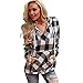 eshion Womens Ladies Hoodies Plaid V-Neck T-Shirt Blouse Tops