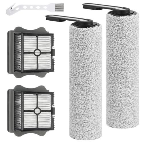 ELEPRUC Accessory Kit for Tineco Floor One S5 / S5 Pro / S5 Pro 2 / Tineco S5 Extreme - Spare Parts for Water and Dust Vacuum Cleaner - 2 x Brush Rollers, 2 x Filters, 1 x Brush