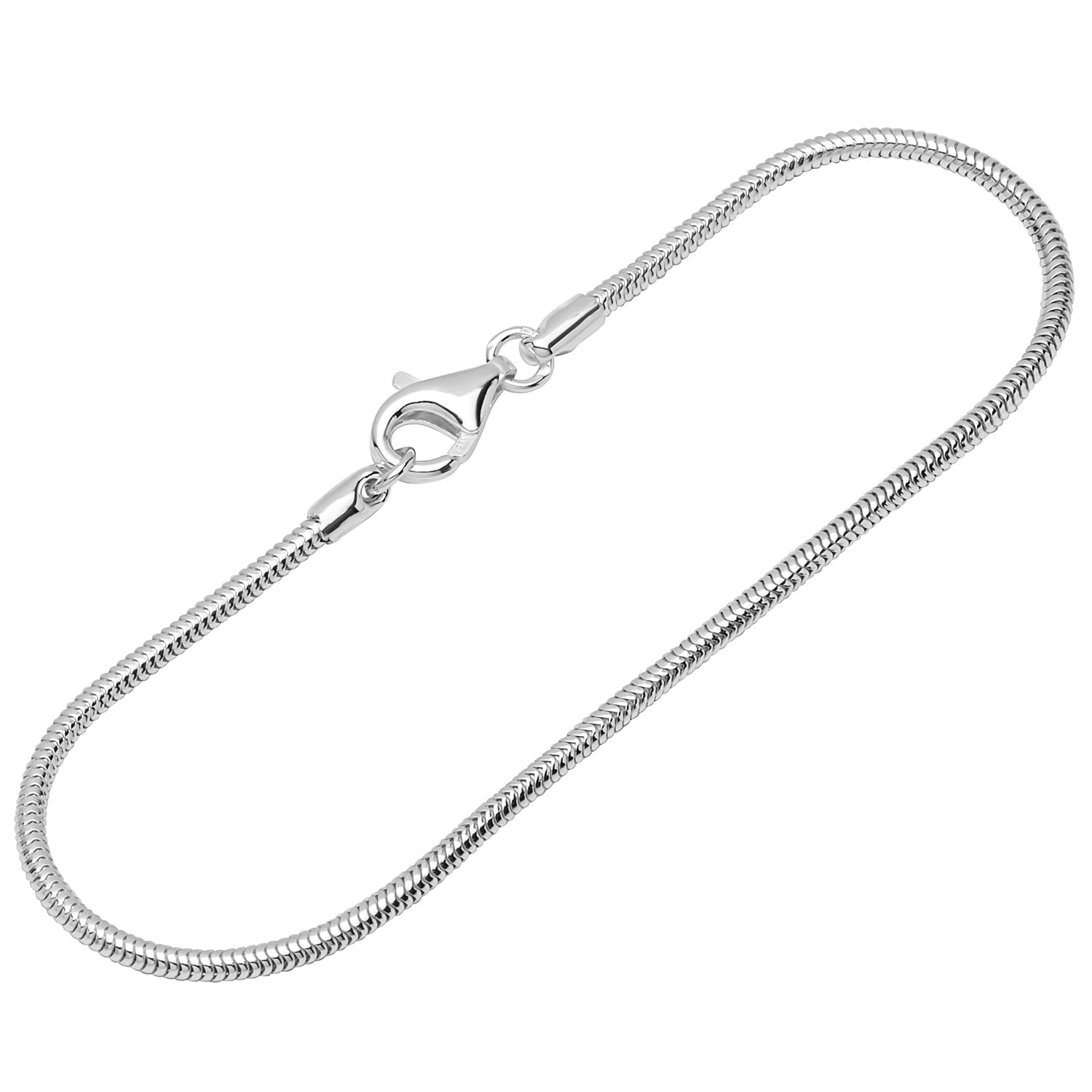 NKlaus bracelet 925 Sterling Silver 20cm snake chain round ladies design bracelet chain 13013