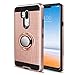 LG G7 Case with HD Screen Protector,Anoke Cellphone 360 Degree Rotating Ring Holder Kickstand Scratch Resistant Drop Protective Cover for LG G7 2018 ZS Rose Gold