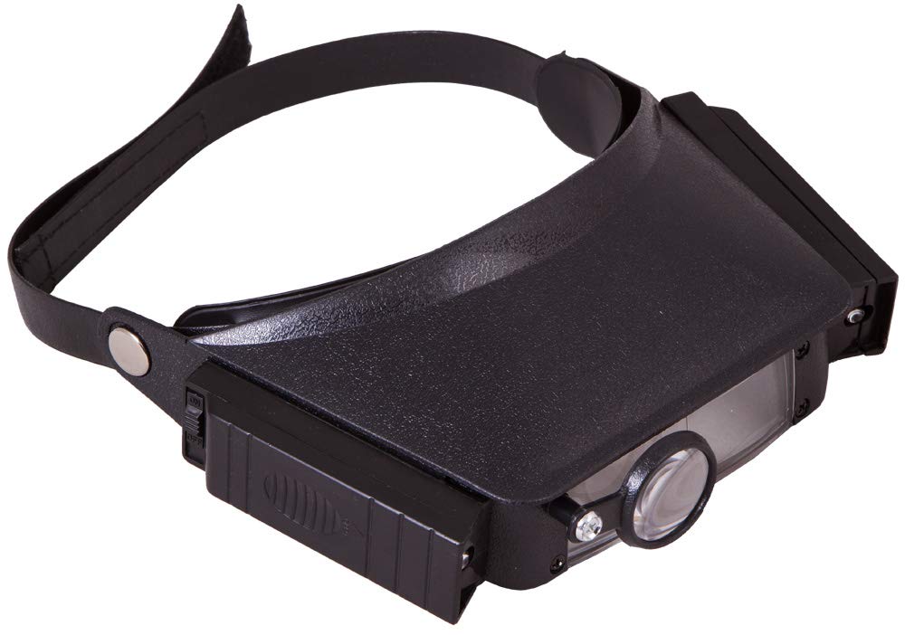 Levenhuk Zeno Vizor H1 Head Multi-Power Magnifier with Light, Extra Folding Lens and Adjustable Headband