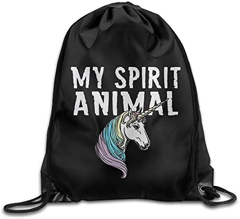 AGGO.BBQ My Spirit Animal Unicorn Lilac Juniors Gym Sack Bag Drawstring Backpack Sport Bag For Men & Women Sackpack