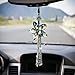 Qf Rainbow Crystals Flower Car Pendants Lucky Hanging Rearview Mirror Pendant Car Decor Ornament…
